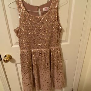 Justice Pink Ombré Sequin Flare Dress